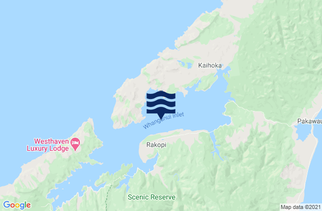 Whanganui Inlet, New Zealandの潮見表地図