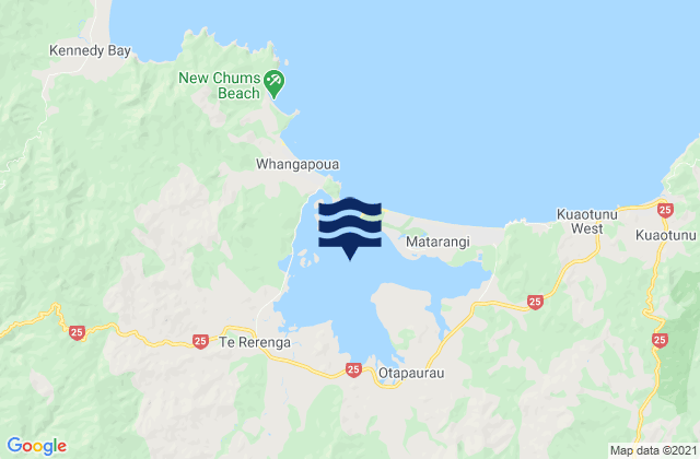 Whangapoua Harbour, New Zealandの潮見表地図