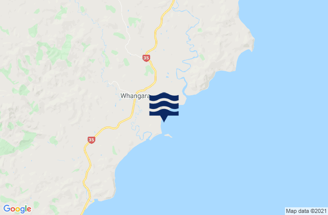 Whangara Island, New Zealandの潮見表地図