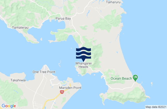 Whangarei Heads, New Zealandの潮見表地図