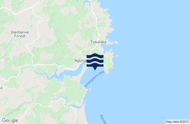 Whangaumu Bay, New Zealandの潮見表地図