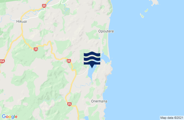 Wharekawa Harbour, New Zealandの潮見表地図