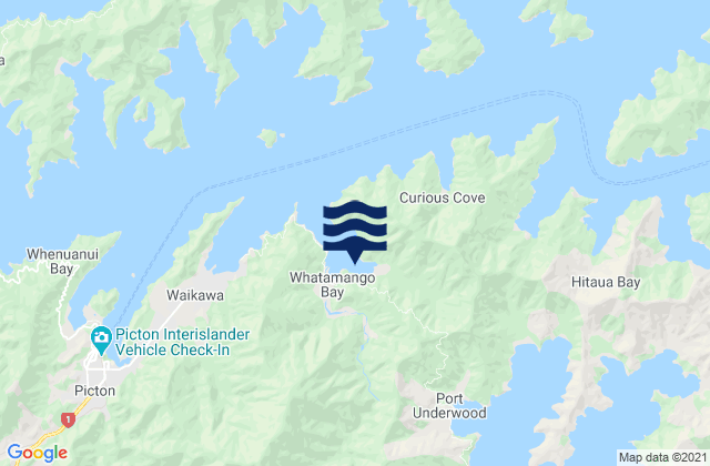 Whatamango Bay, New Zealandの潮見表地図