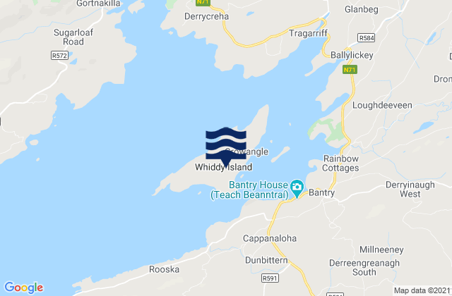 Whiddy Island, Irelandの潮見表地図
