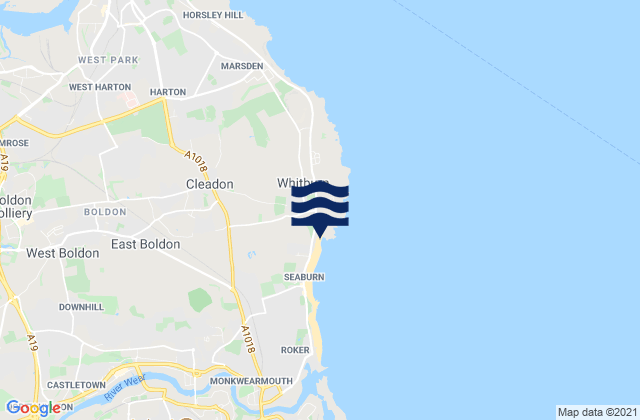 Whitburn, United Kingdomの潮見表地図