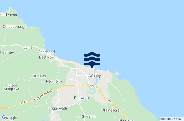 Whitby, United Kingdomの潮見表地図