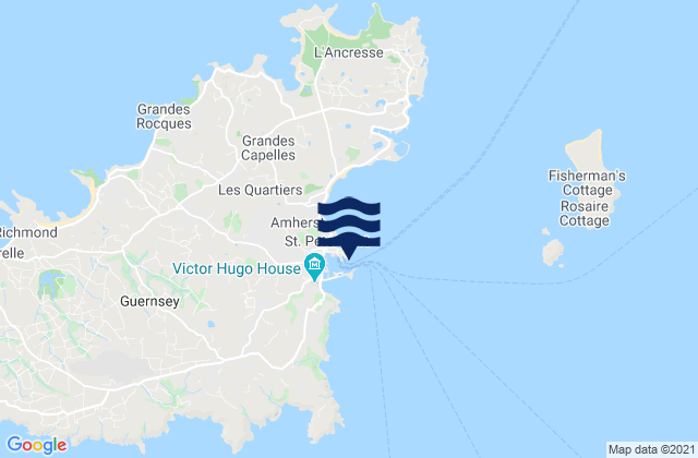 White Rock, Guernseyの潮見表地図