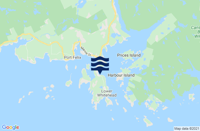 Whitehead, Canadaの潮見表地図