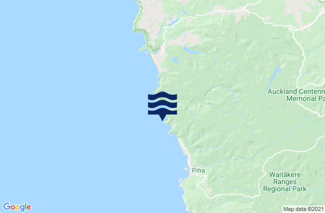 Whites Beach, New Zealandの潮見表地図