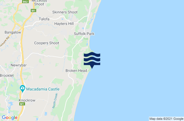 Whites Beach, Australiaの潮見表地図
