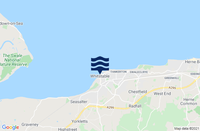 Whitstable, United Kingdomの潮見表地図