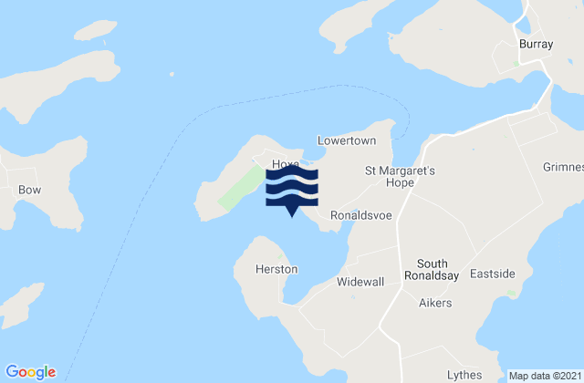 Widewall Bay, United Kingdomの潮見表地図