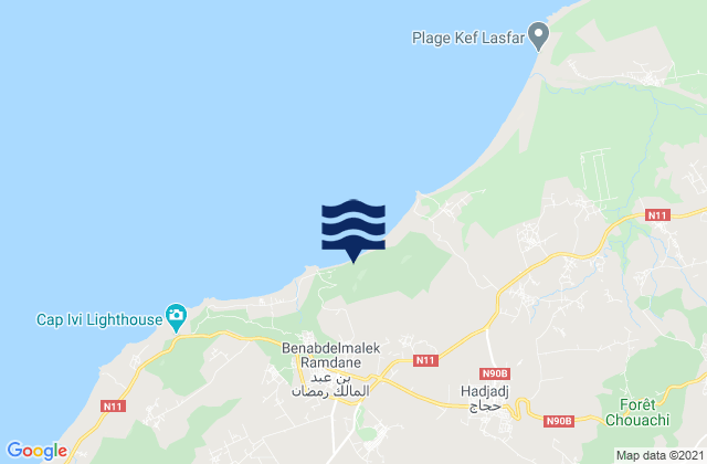 Wilaya de Mostaganem, Algeriaの潮見表地図