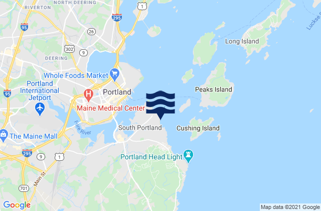 Willard Beach, United Statesの潮見表地図