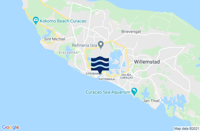 Willemstad, Curacaoの潮見表地図