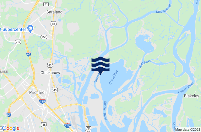 William Brooks Park Chickasaw Creek, United Statesの潮見表地図