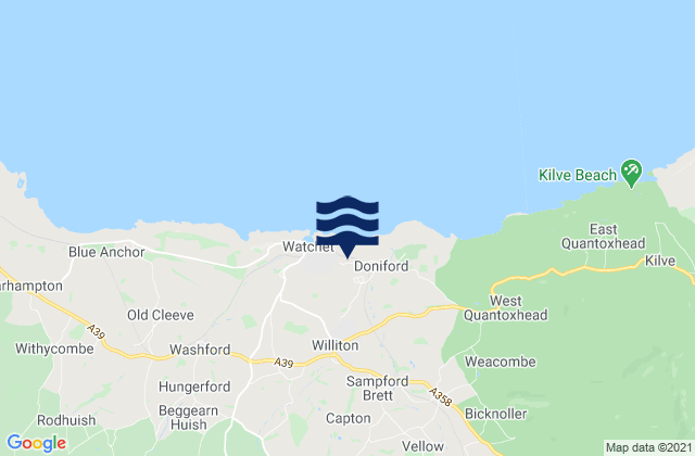 Williton, United Kingdomの潮見表地図