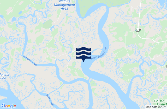 Willtown Bluff (Edisto River), United Statesの潮見表地図