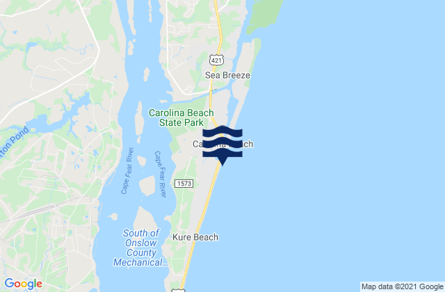 Wilmington Beach, United Statesの潮見表地図
