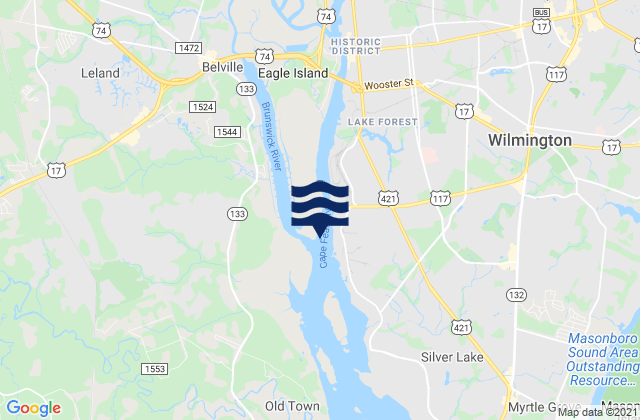 Wilmington, United Statesの潮見表地図