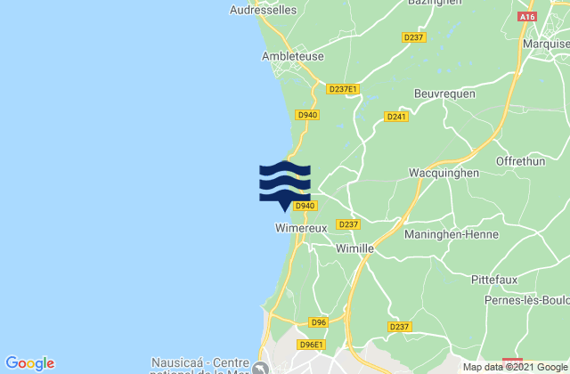 Wimille, Franceの潮見表地図