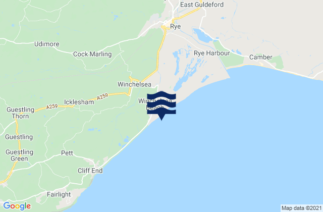 Winchelsea Beach, United Kingdomの潮見表地図