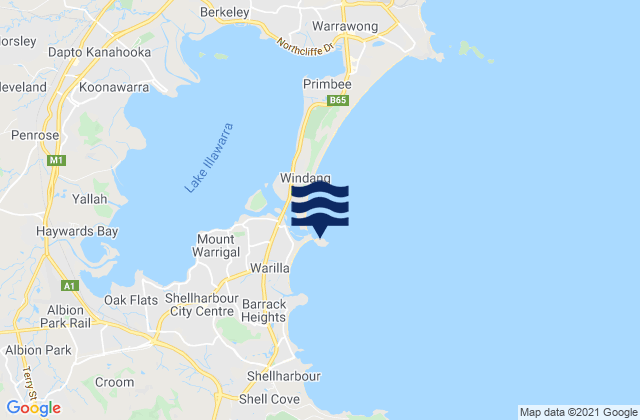 Windang Island, Australiaの潮見表地図