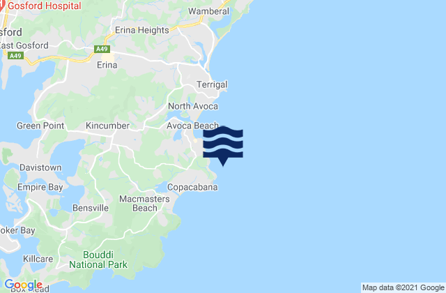 Winney Bay, Australiaの潮見表地図