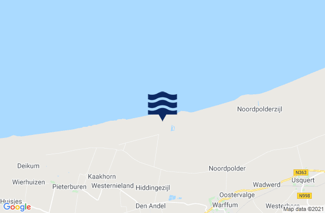 Winsum, Netherlandsの潮見表地図