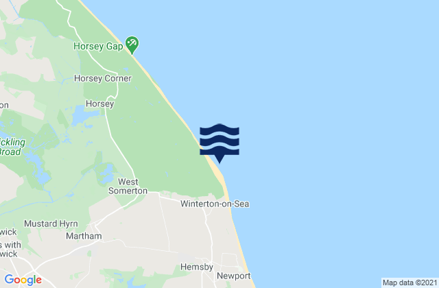 Winterton-on-Sea, United Kingdomの潮見表地図