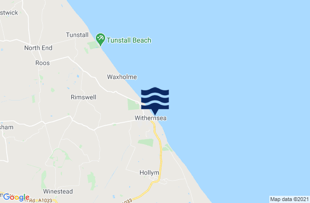 Withernsea Beach, United Kingdomの潮見表地図