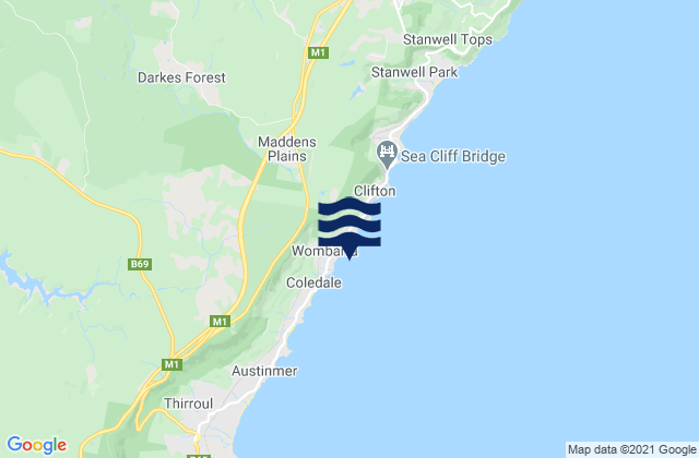 Wombarra, Australiaの潮見表地図