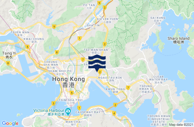 Wong Tai Sin, Hong Kongの潮見表地図