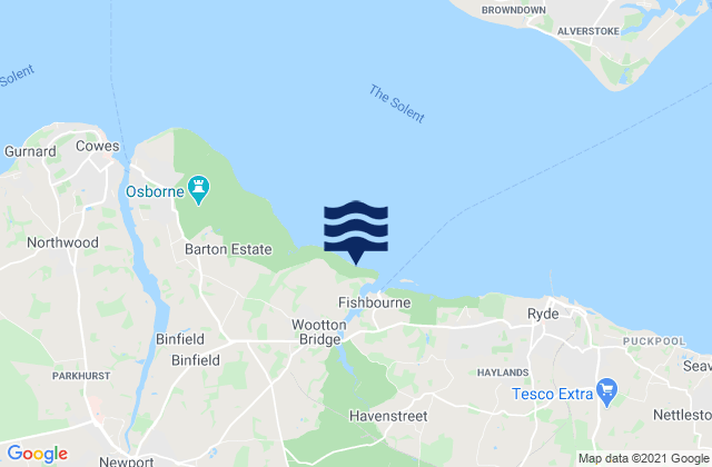 Wood Bay Beach, United Kingdomの潮見表地図