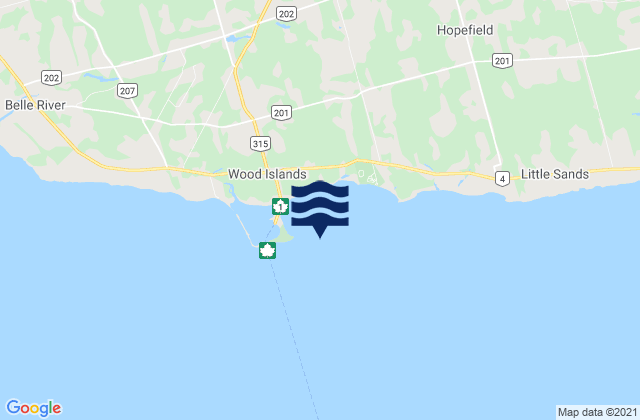 Wood Island, Canadaの潮見表地図