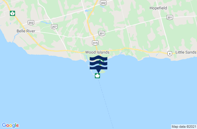 Wood Islands, Canadaの潮見表地図
