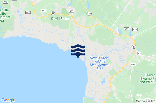 Woodbine, United Statesの潮見表地図