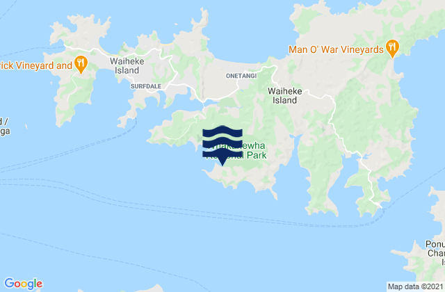 Woodside Bay, New Zealandの潮見表地図
