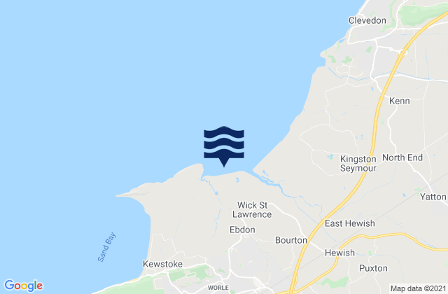 Woodspring Bay, United Kingdomの潮見表地図