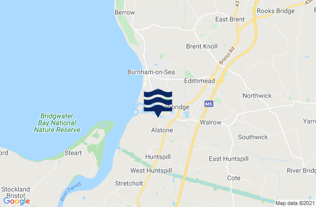 Woolavington, United Kingdomの潮見表地図