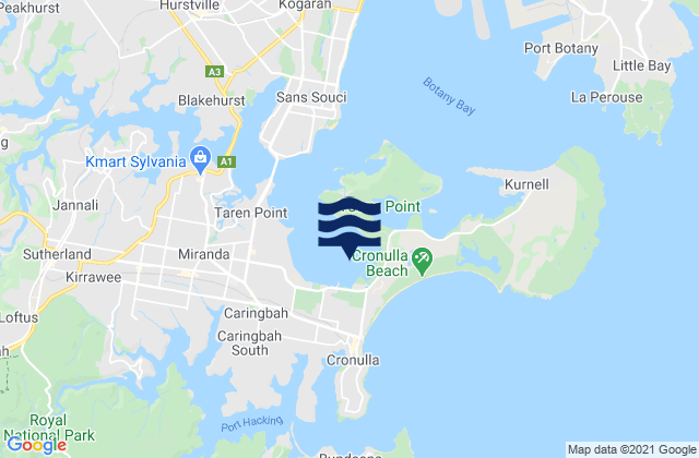 Woolooware Bay, Australiaの潮見表地図