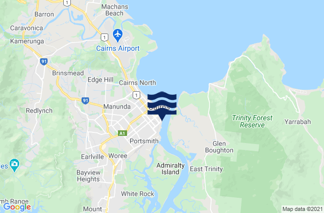 Woree, Australiaの潮見表地図