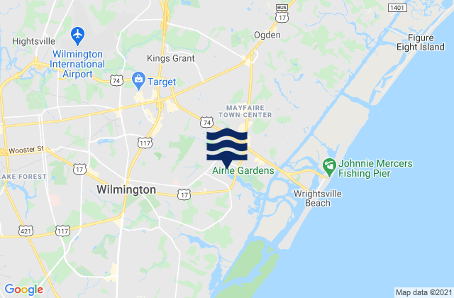 Wrightsboro, United Statesの潮見表地図