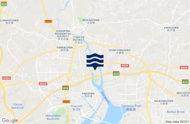Wuxian, Chinaの潮見表地図