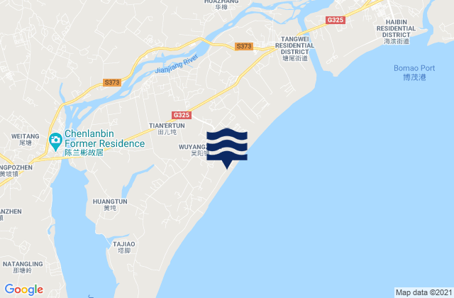 Wuyang, Chinaの潮見表地図