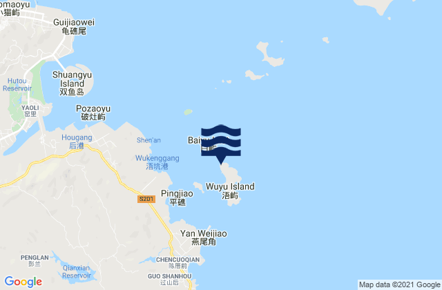 Wuyucun, Chinaの潮見表地図
