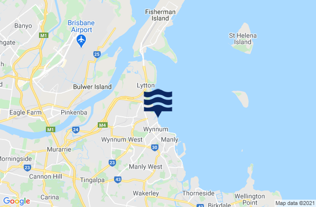 Wynnum, Australiaの潮見表地図