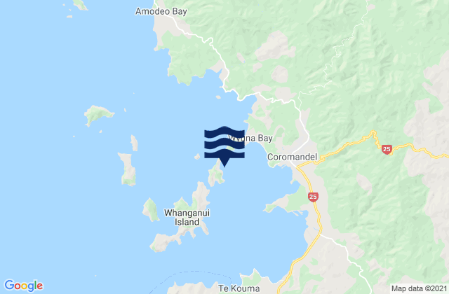 Wyuna, New Zealandの潮見表地図