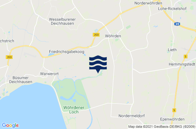 Wöhrden, Germanyの潮見表地図
