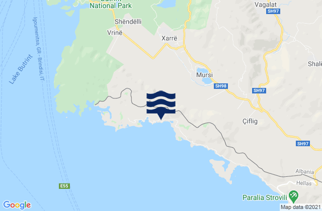 Xarrë, Albaniaの潮見表地図